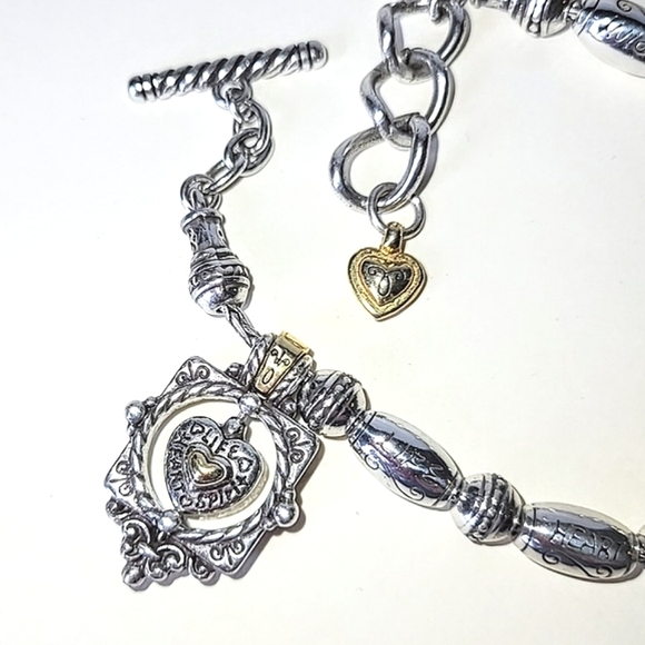 BRIGHTON SPINNING HEART CHARM BRACELET - TWO-TONE - RETIRED DESIGN - Picture 2 of 9